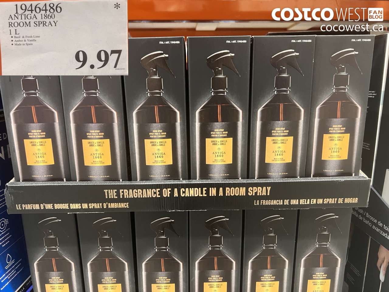 1946486 ANTIGA 1860 ROOM SPRAY 1 L $9.97