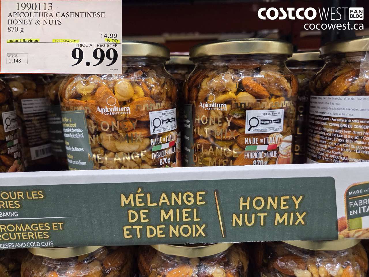 1990113 APICOLTURA CASENTINESE HONEY & NUTS 870G ($5.00 INSTANT SAVINGS EXPIRES ON 2026-04-22) $9.99