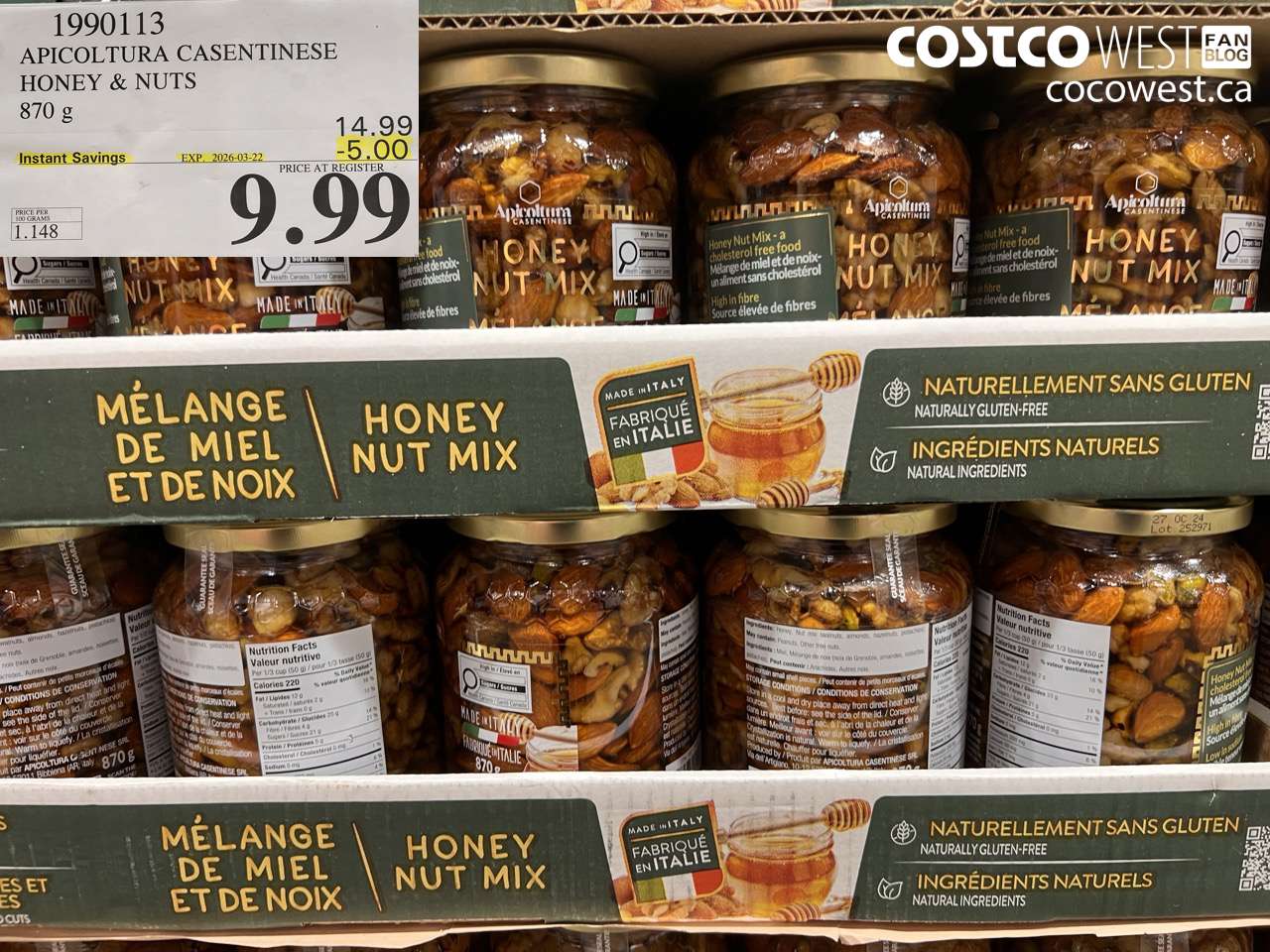 1990113 APICOLTURA CASENTINESE HONEY & NUTS 870G ($5.00 INSTANT SAVINGS EXPIRES ON 2026-03-22) $9.99