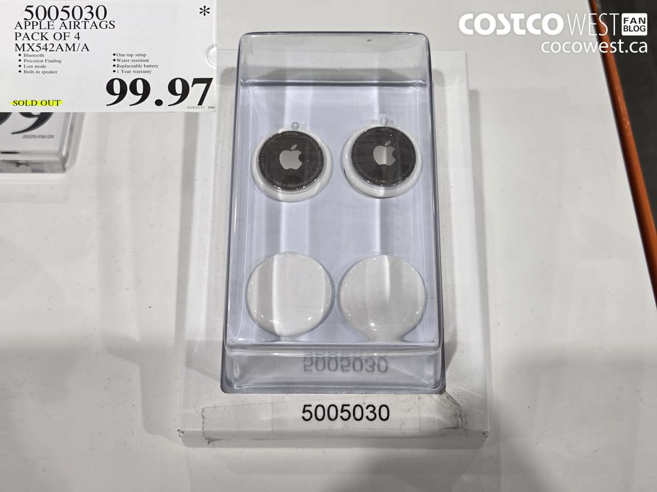 5005030 APPLE AIRTAGS PACK OF 4 MX542AM/A $99.97