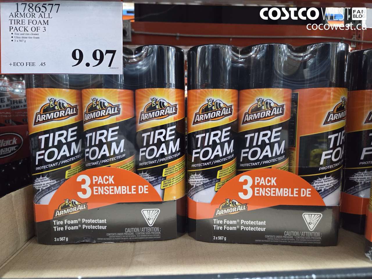 1786577 ARMOR ALL TIRE FOAM PACK OF 3 $9.97