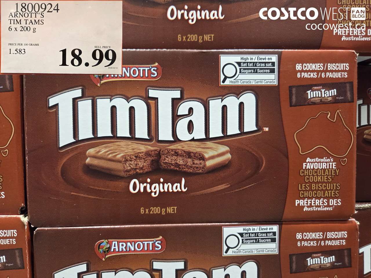 1800924 ARNOTT'S TIM TAMS 6 X 200 G $18.99