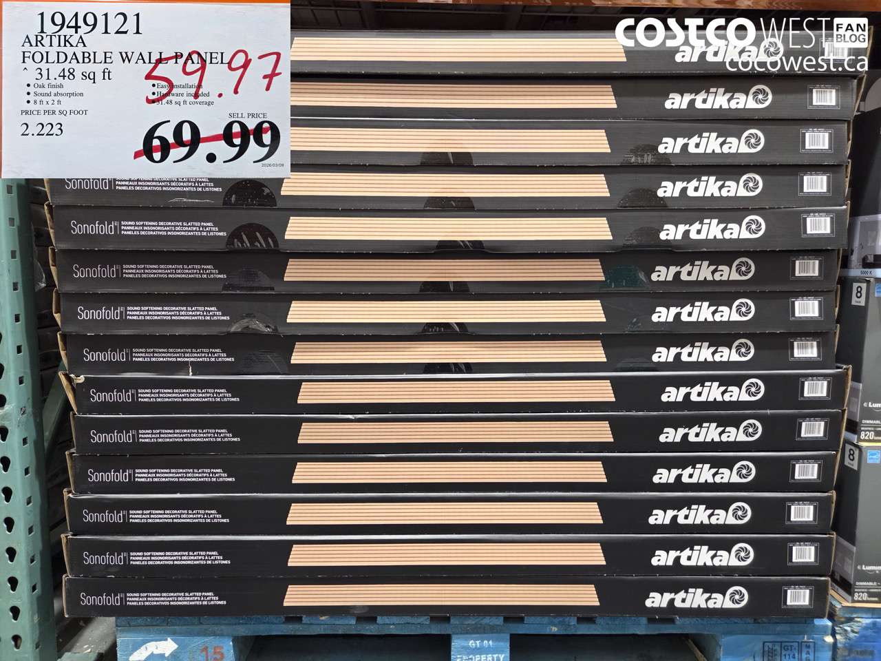 1949121 ARTIKA FOLDABLE WALL PANEL 31.48 SQ FT $59.97