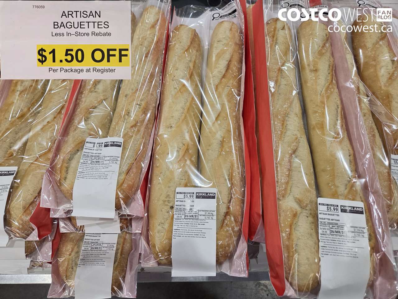 776059 ARTISAN BAGUETTES ($1.50 INSTANT SAVINGS)