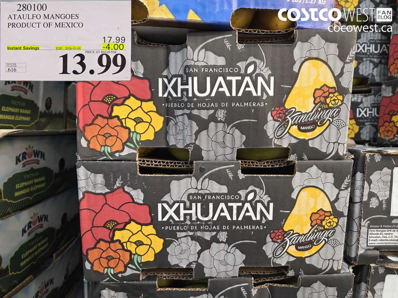 280100 ATAULFO MANGOES PRODUCT OF MEXICO ($4.00 INSTANT SAVINGS EXPIRES ON 2026-03-09) $13.99