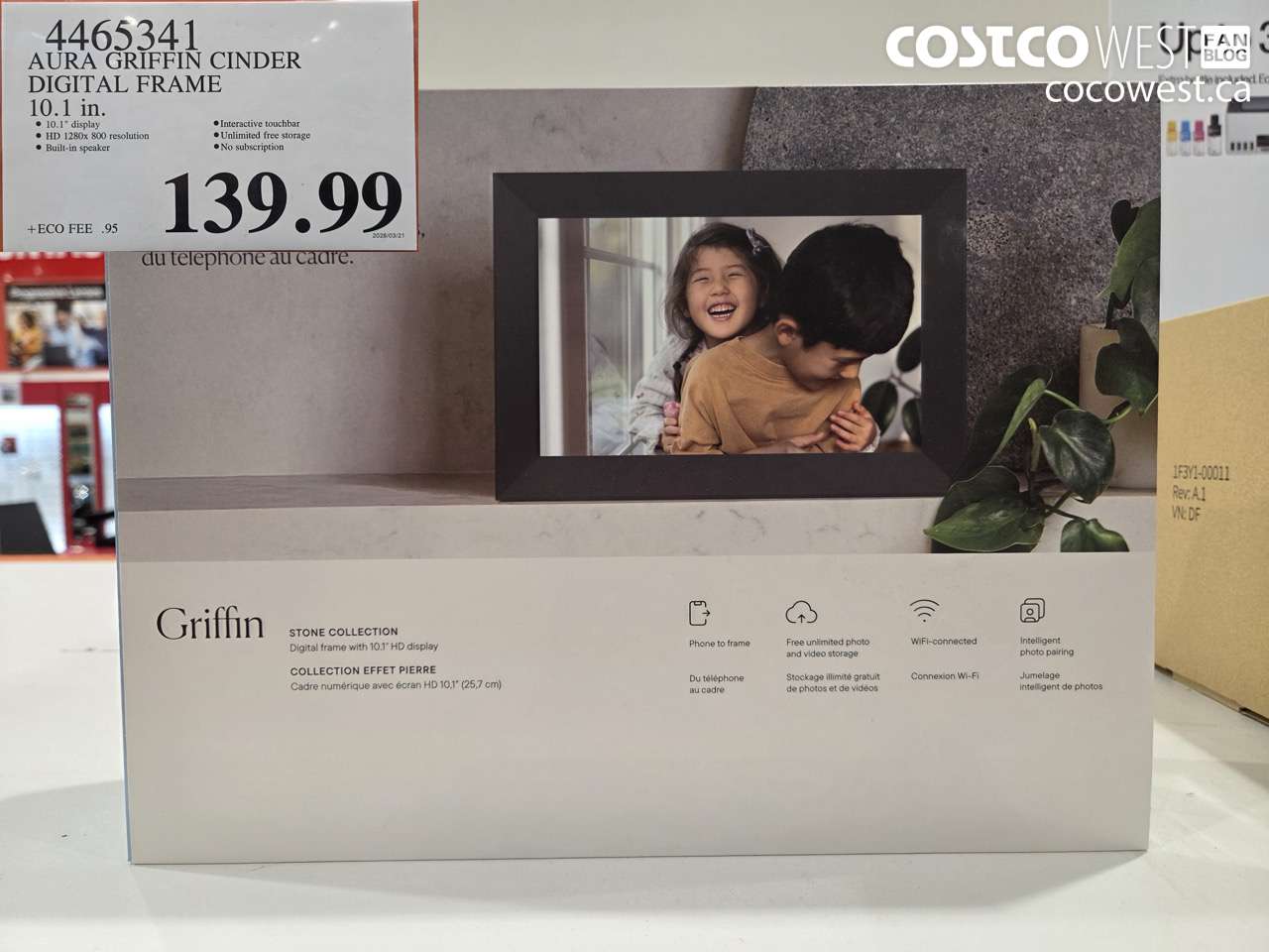 4465341 AURA GRIFFIN CINDER DIGITAL FRAME 10.1 IN. $139.99