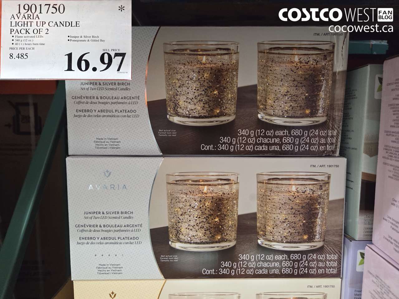 1901750 AVARIA LIGHT UP CANDLE PACK OF 2 $16.97