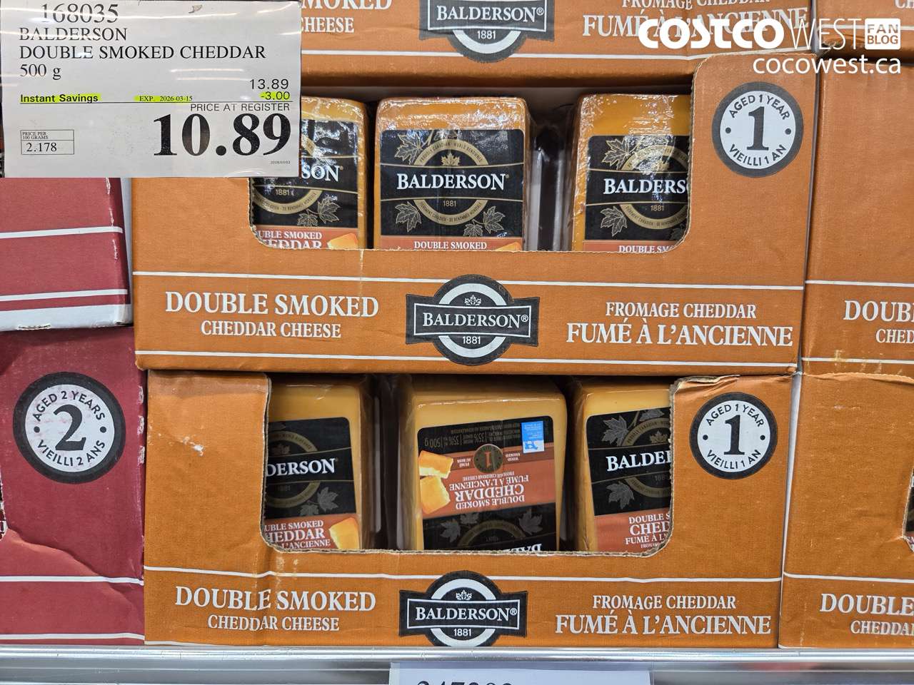 168035 BALDERSON DOUBLE SMOKED CHEDDAR 500G ($3.00 INSTANT SAVINGS EXPIRES ON 2026-03-15) $10.89