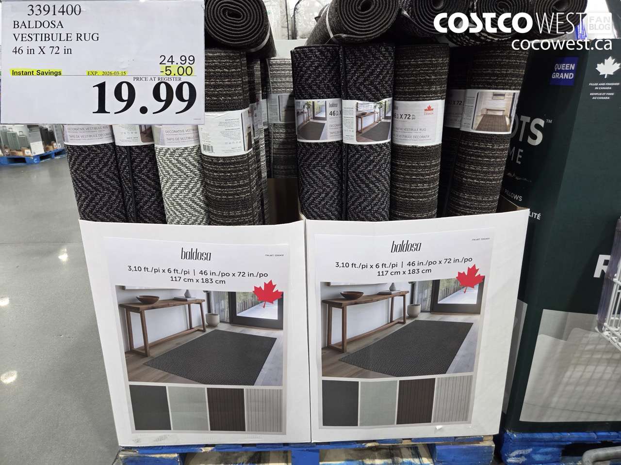 3391400 BALDOSA VESTIBULE RUG 46 IN X 72 IN ($5.00 INSTANT SAVINGS EXPIRES ON 2026-03-15) $19.99