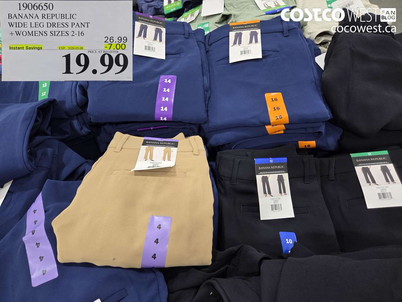 190650 BANANA REPUBLIC WIDE LEG DRESS PANT + WOMENS SIZES 2-16 ($7.00 INSTANT SAVINGS EXPIRES ON 2026-03-08) $19.99