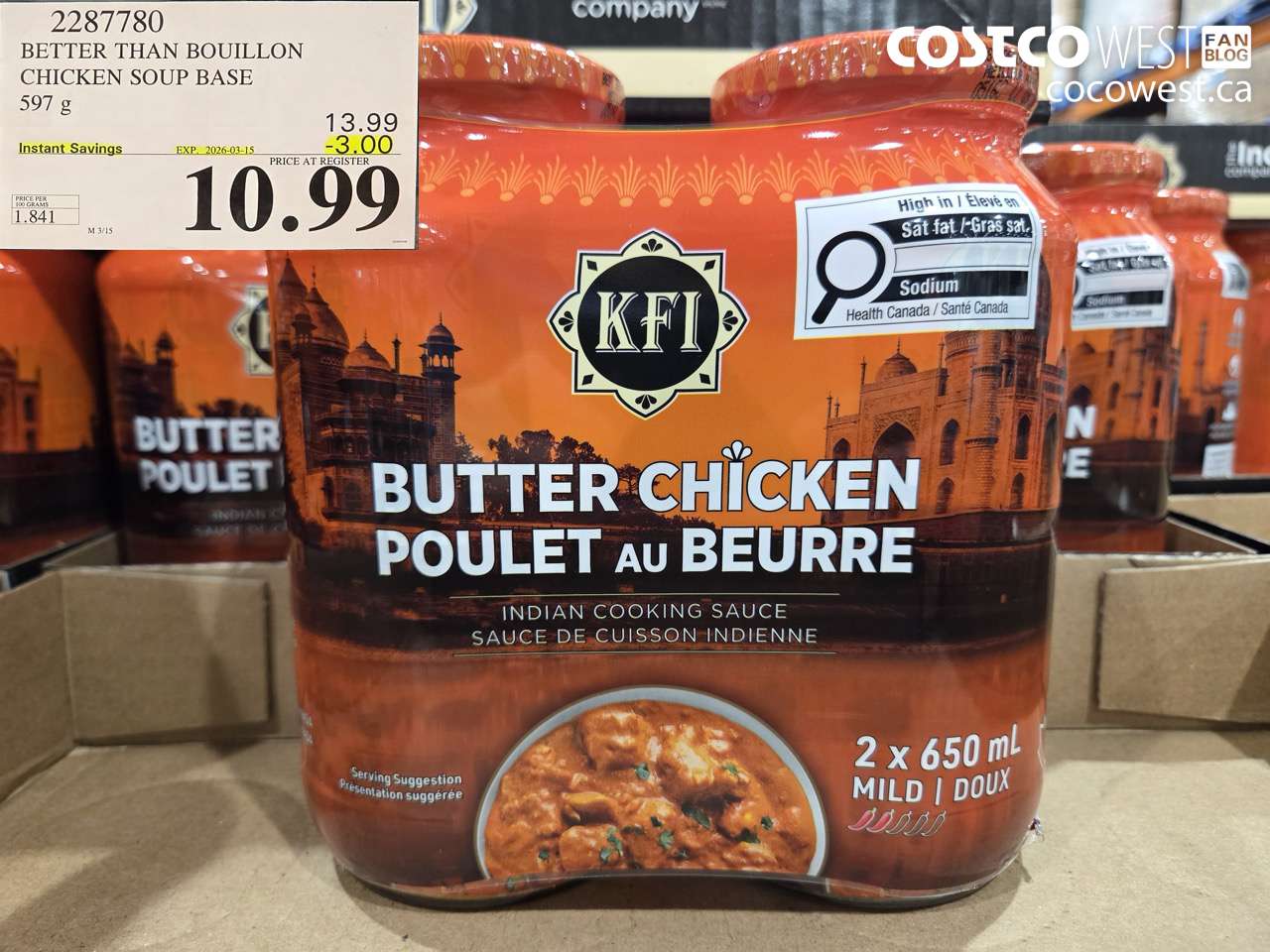 2287780 BETTER THAN BOUILLON CHICKEN SOUP BASE 597G ($3.00 INSTANT SAVINGS EXPIRES ON 2026-03-15) $10.99