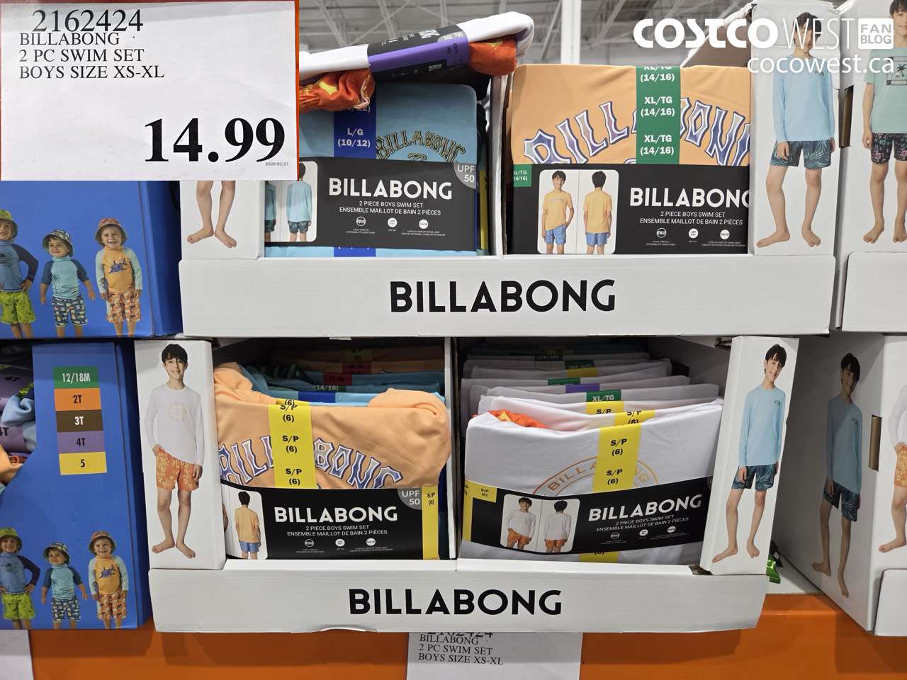 2162424 BILLABONG 2 PC SWIM SET BOYS SIZE XS-XL $14.99