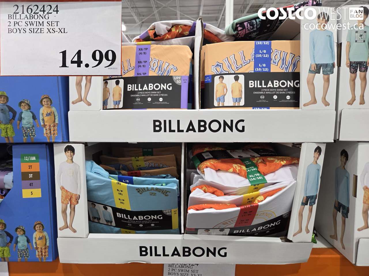 2162424 BILLABONG 2 PC SWIM SET BOYS SIZE XS-XL $14.99