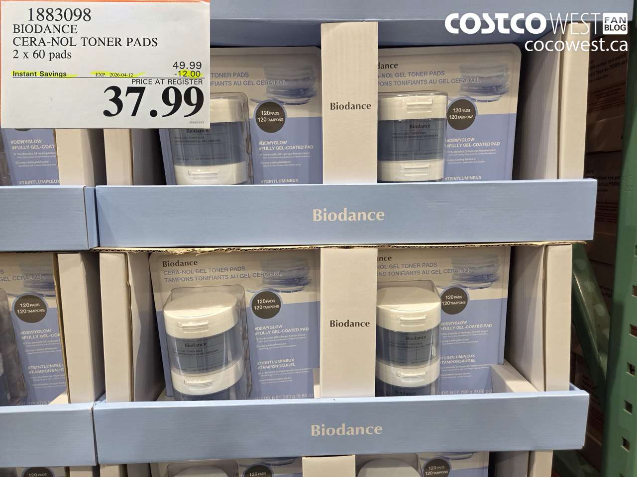 1883098 BIODANCE CERA-NOL TONER PADS 2 X 60 PADS ($12.00 INSTANT SAVINGS EXPIRES ON 2026-04-12) $37.99