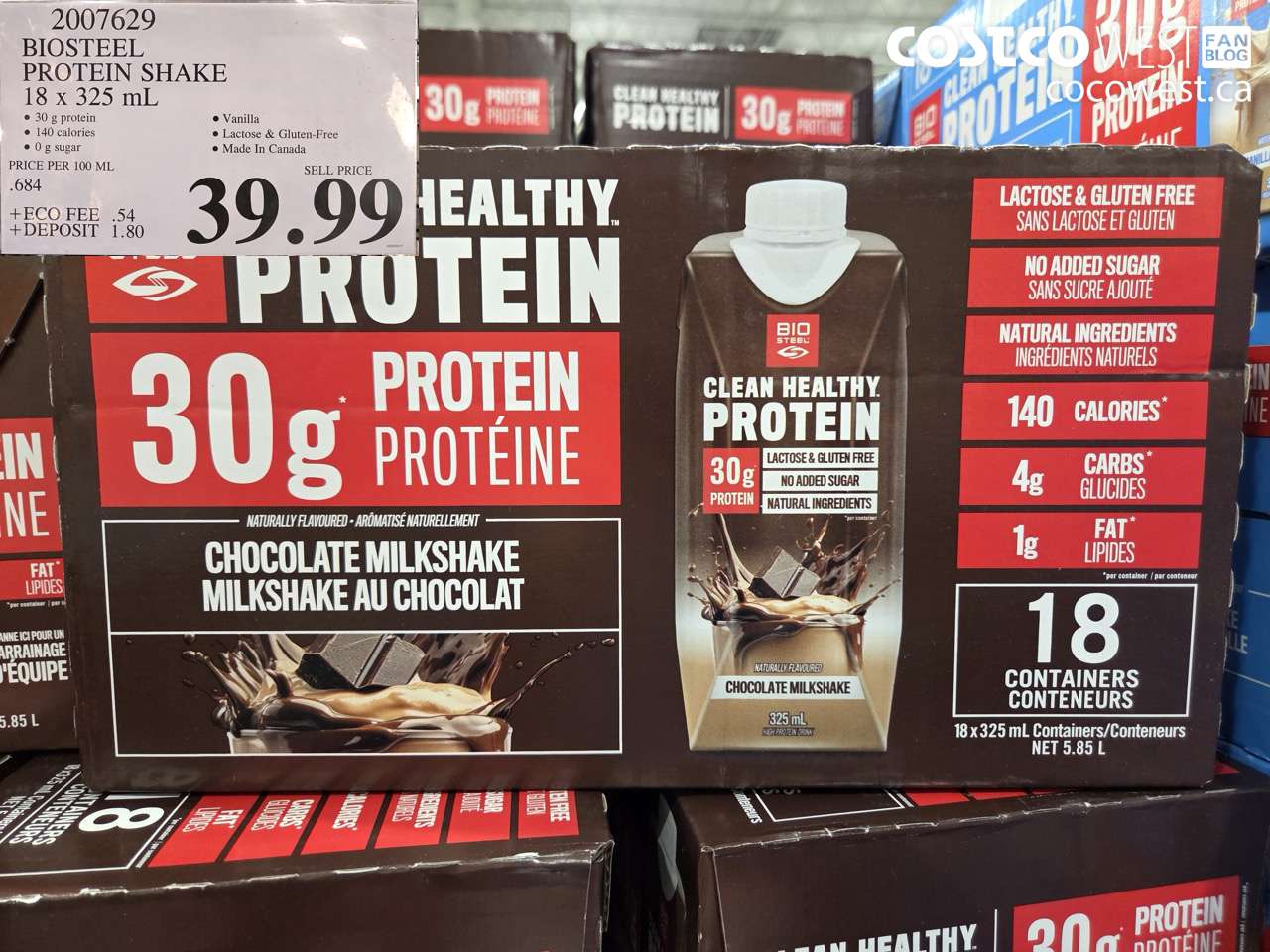 2007629 BIOSTEEL PROTEIN SHAKE 18 X 325 ML $39.99