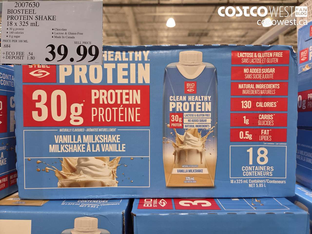 2007630 BIOSTEEL PROTEIN SHAKE 18 X 325 ML $39.99