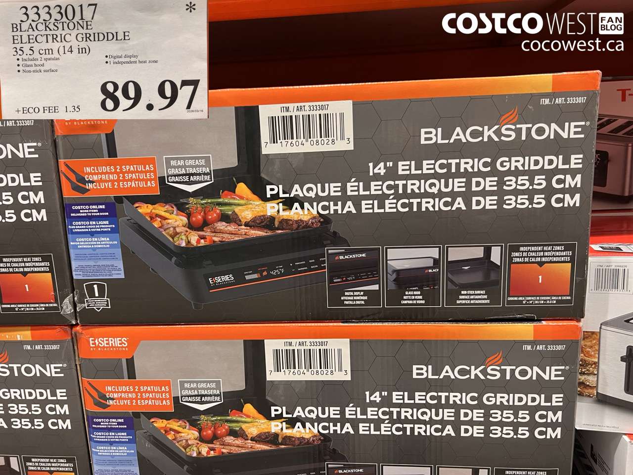 3333017 BLACKSTONE ELECTRIC GRIDDLE 35.5 CM (14 IN) $89.97