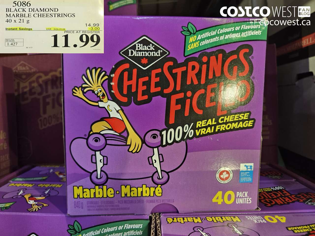 5086 BLACK DIAMOND MARBLE CHEESTRINGS 40 X 21 G ($3.00 INSTANT SAVINGS EXPIRES ON 2026-03-08) $11.99