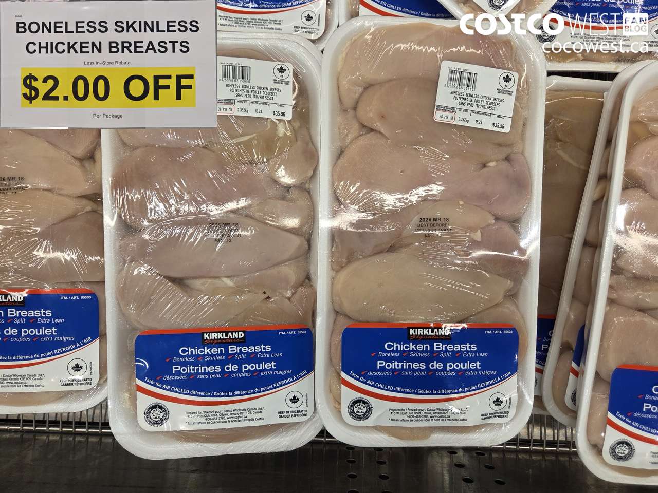 55503 BONELESS SKINLESS CHICKEN BREASTS ($2.00 INSTANT SAVINGS)