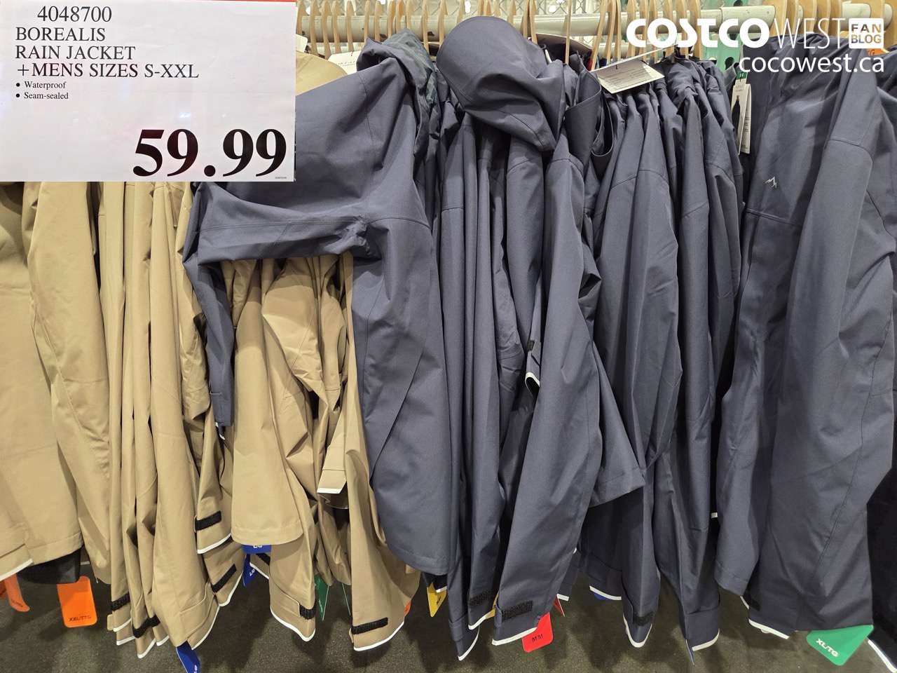 4048700 BOREALIS RAIN JACKET + MENS SIZES S-XXL $59.99