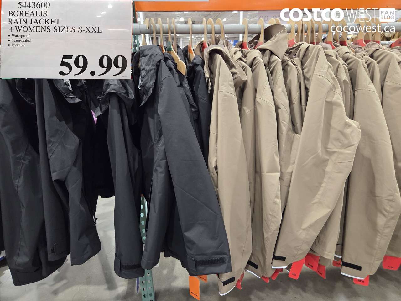 5443600 BOREALIS RAIN JACKET + WOMENS SIZES S-XXL $59.99