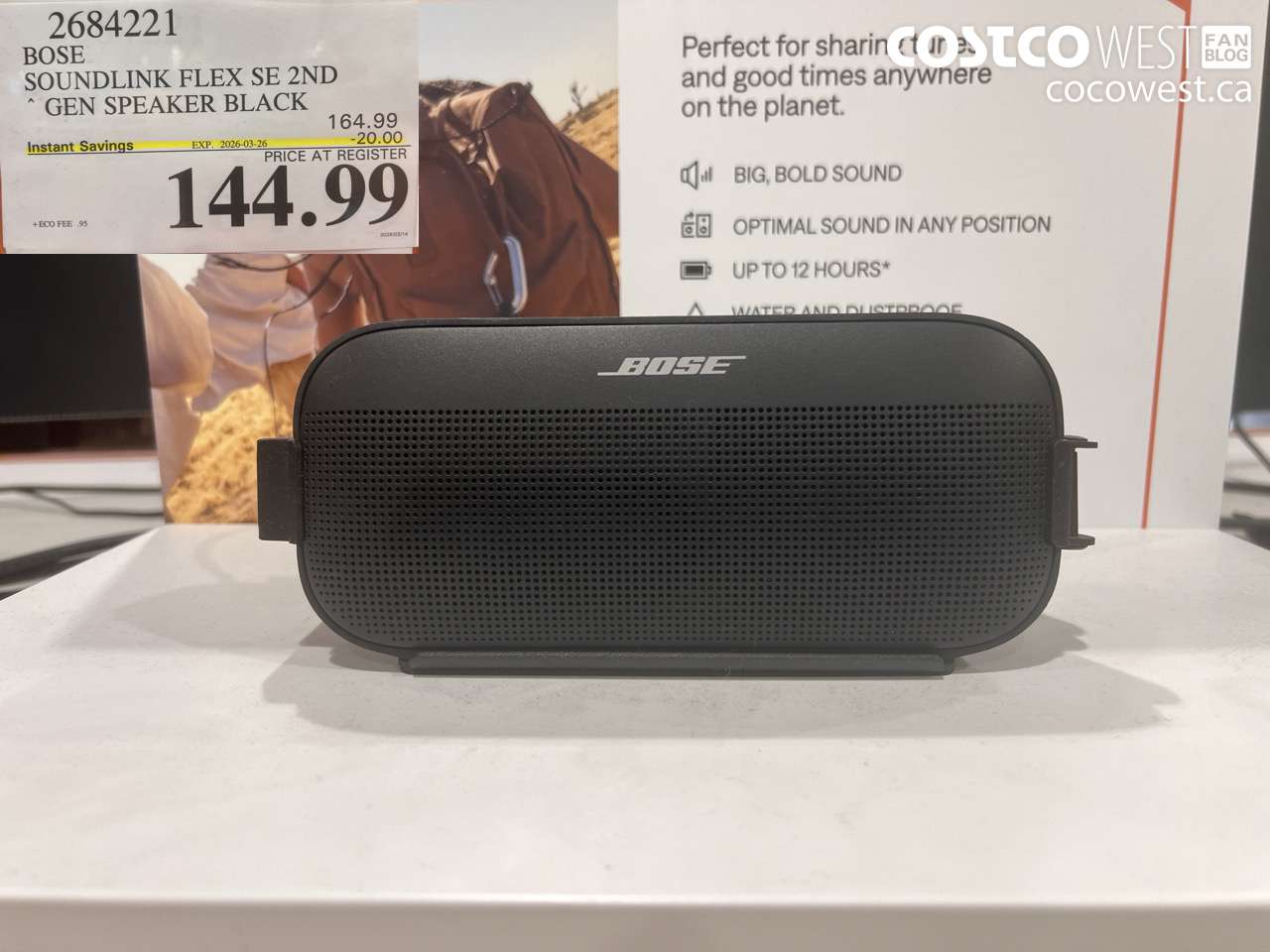 2684221 BOSE SOUNDLINK FLEX SE 2ND GEN SPEAKER BLACK ($20.00 INSTANT SAVINGS EXPIRES ON 2026-03-26) $144.99