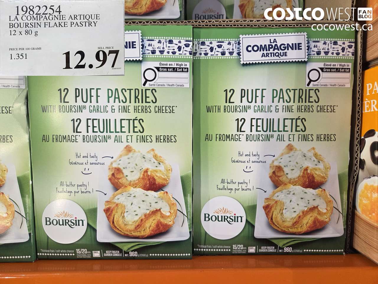 1982254 BOURSIN FLAKE PASTRY 12 X 80 G $12.97