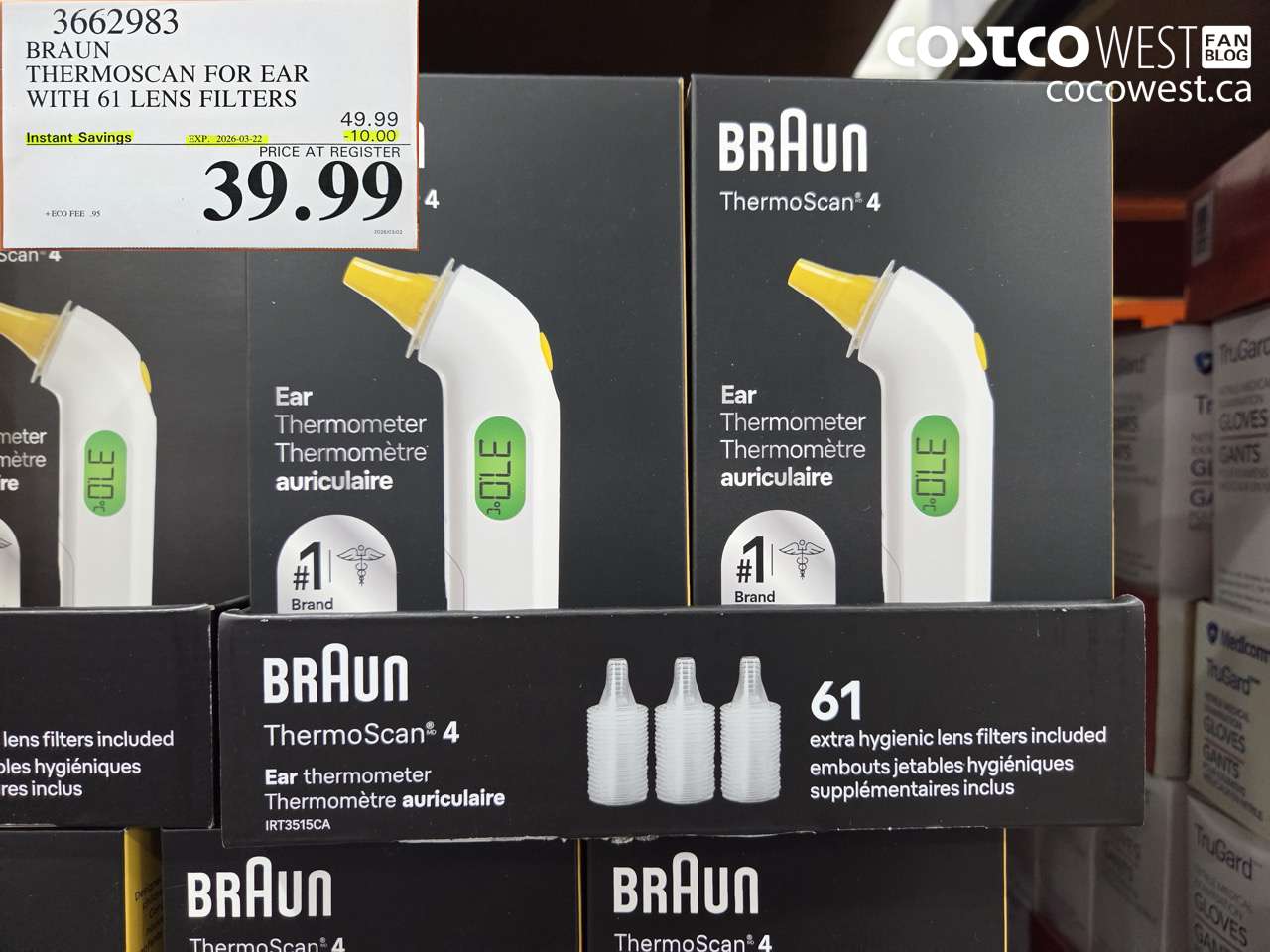 36624983 BRAUN THERMOSCAN FOR EAR WITH 61 LENS FILTERS ($10.00 INSTANT SAVINGS EXPIRES ON 2026-03-22) $39.99