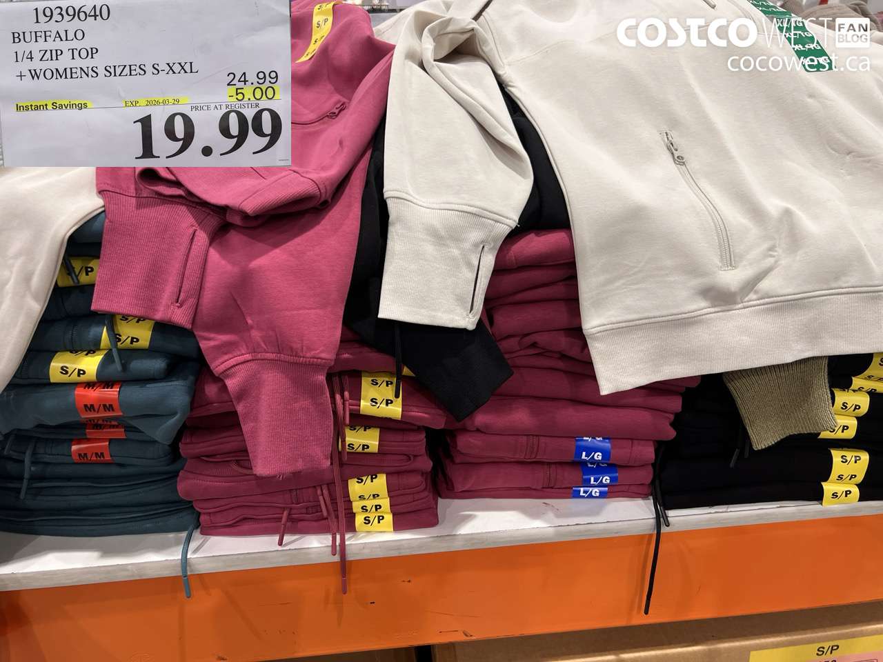 1939640 BUFFALO 1/4 ZIP TOP WOMENS SIZES S-XXL ($5.00 INSTANT SAVINGS EXPIRES ON 2026-03-29) $19.99