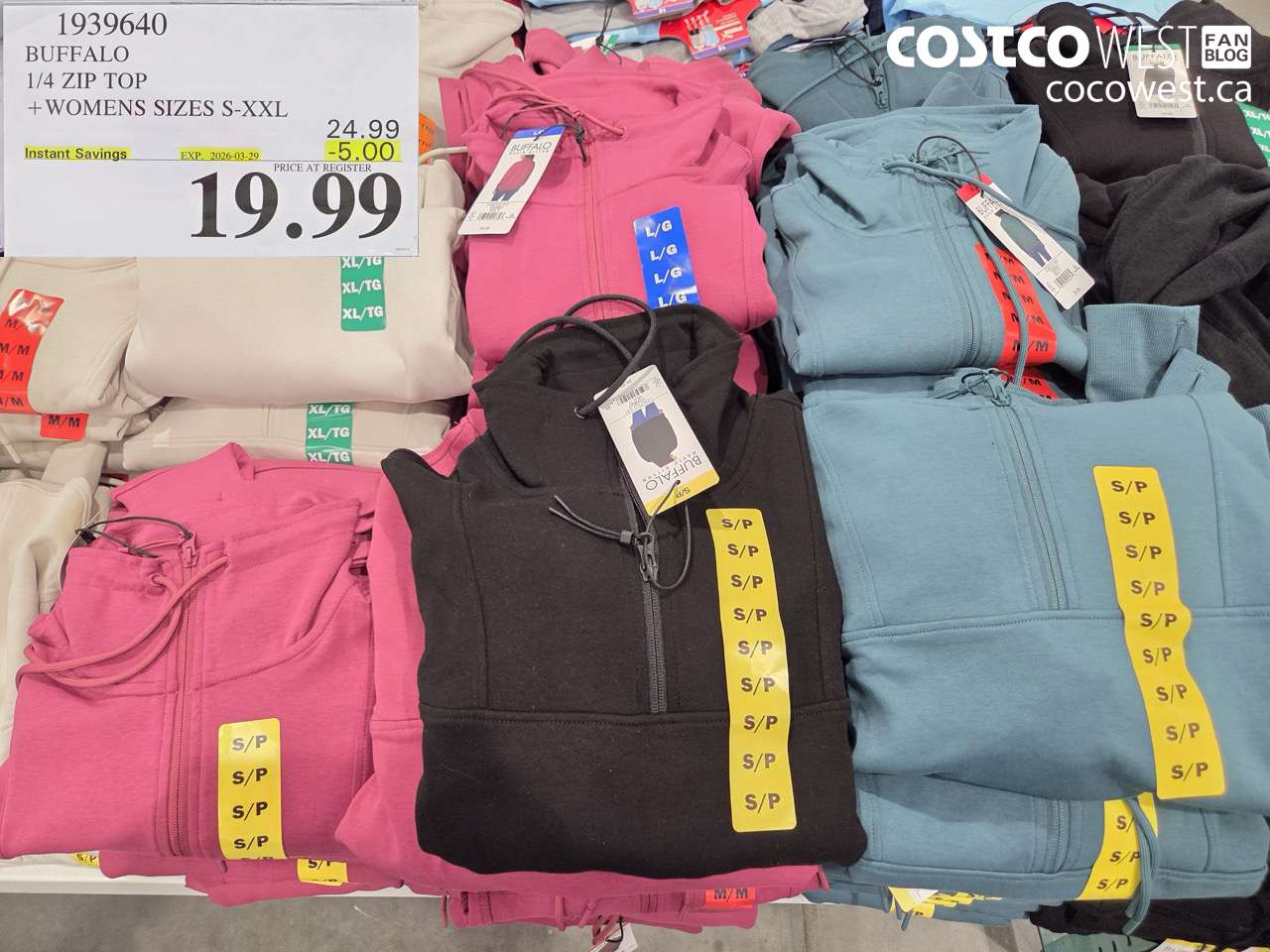 1939640 BUFFALO 1/4 ZIP TOP + WOMENS SIZES S-XXL ($5.00 INSTANT SAVINGS EXPIRES ON 2026-03-29) $19.99