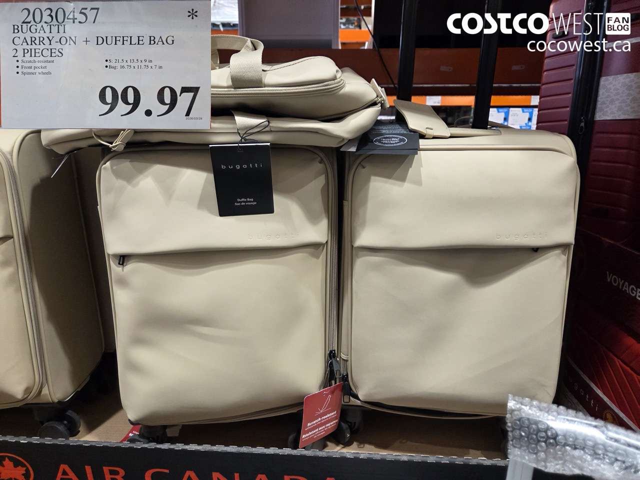 2030457 BUGATTI CARRY-ON + DUFFLE BAG 2 PIECES $99.97