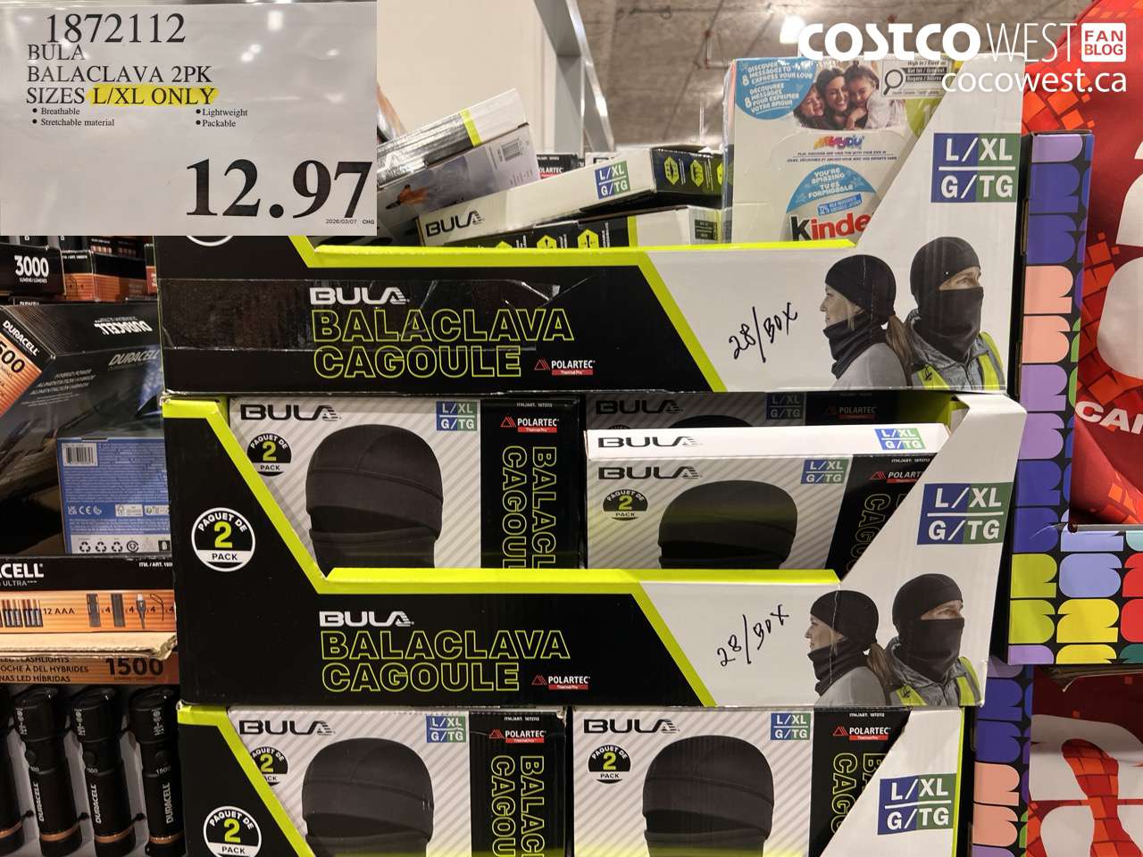 1872112 BULA BALACLAVA 2PK SIZES L/XL ONLY $12.97