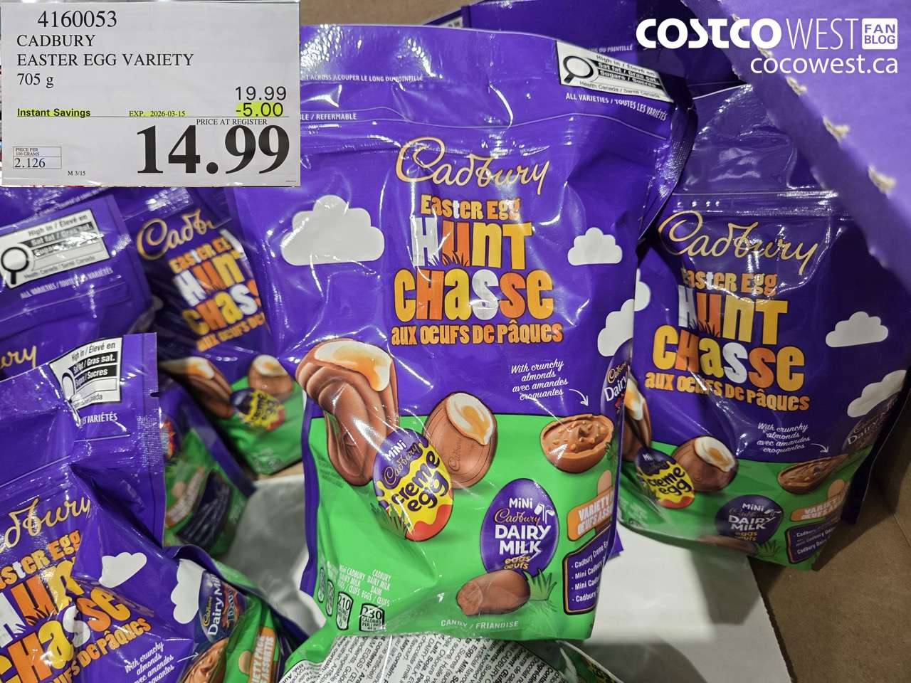 4160053 CADBURY EASTER EGG VARIETY 705 G ($5.00 INSTANT SAVINGS EXPIRES ON 2026-03-15) $14.99
