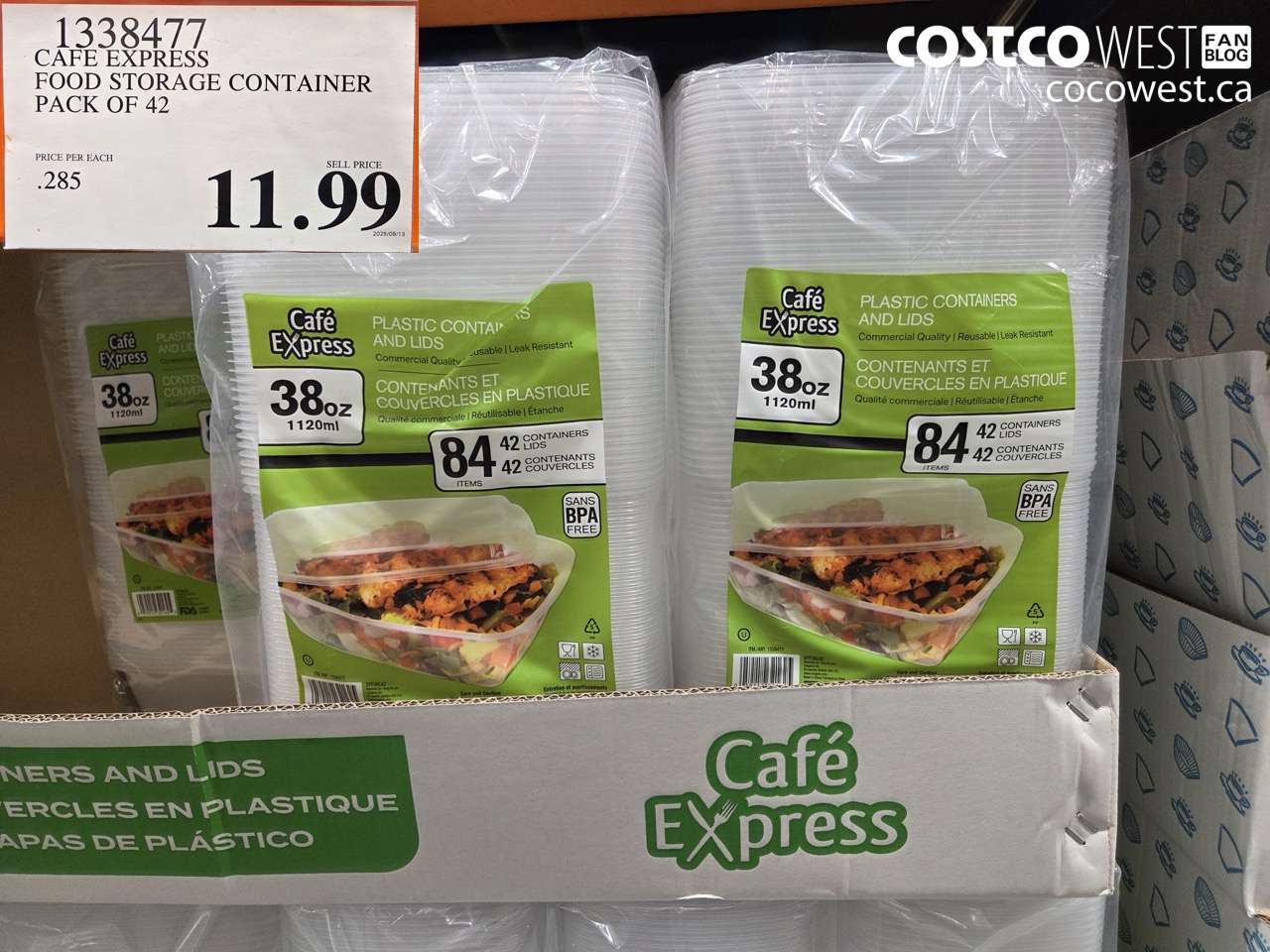 1338477 CAFE EXPRESS FOOD STORAGE CONTAINER PACK OF 42 $11.99