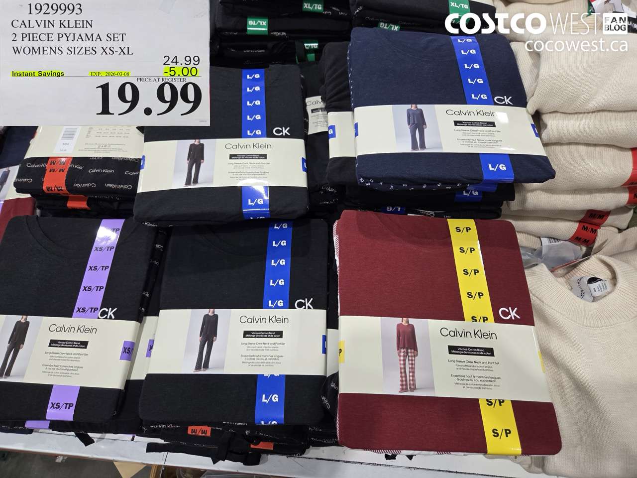 1929993 CALVIN KLEIN 2 PIECE PYJAMA SET WOMENS SIZES XS-XL ($5.00 INSTANT SAVINGS EXPIRES ON 2026-03-08) $19.99