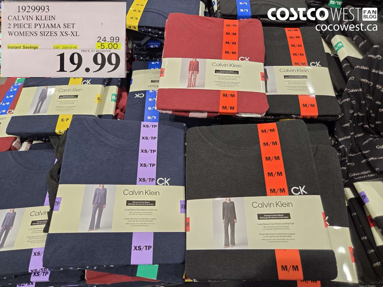 1929993 CALVIN KLEIN 2 PIECE PYJAMA SET WOMENS SIZES XS-XL ($5.00 INSTANT SAVINGS EXPIRES ON 2026-03-08) $19.99