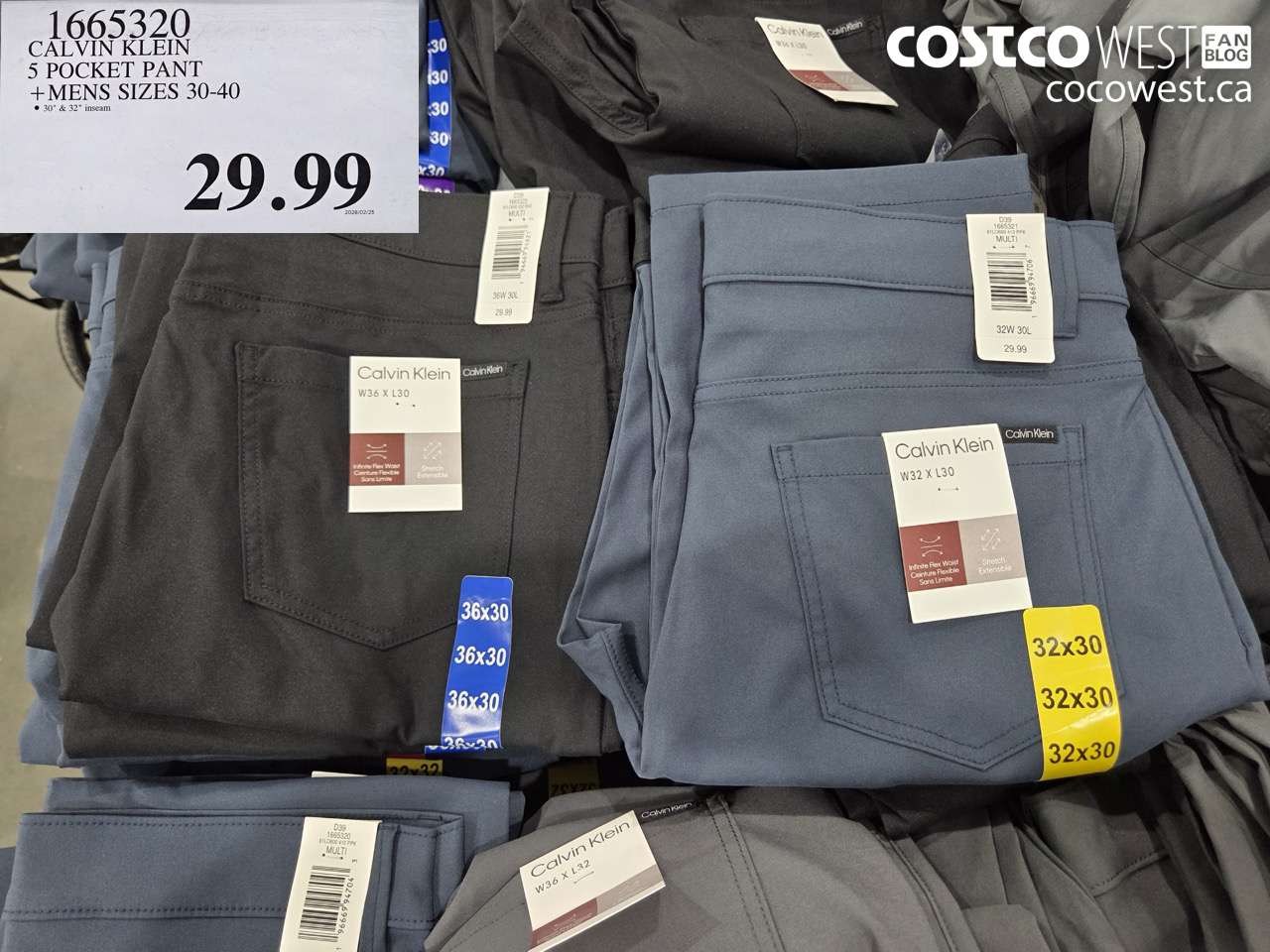 1665320 CALVIN KLEIN 5 POCKET PANT + MENS SIZES 30-40 $29.99