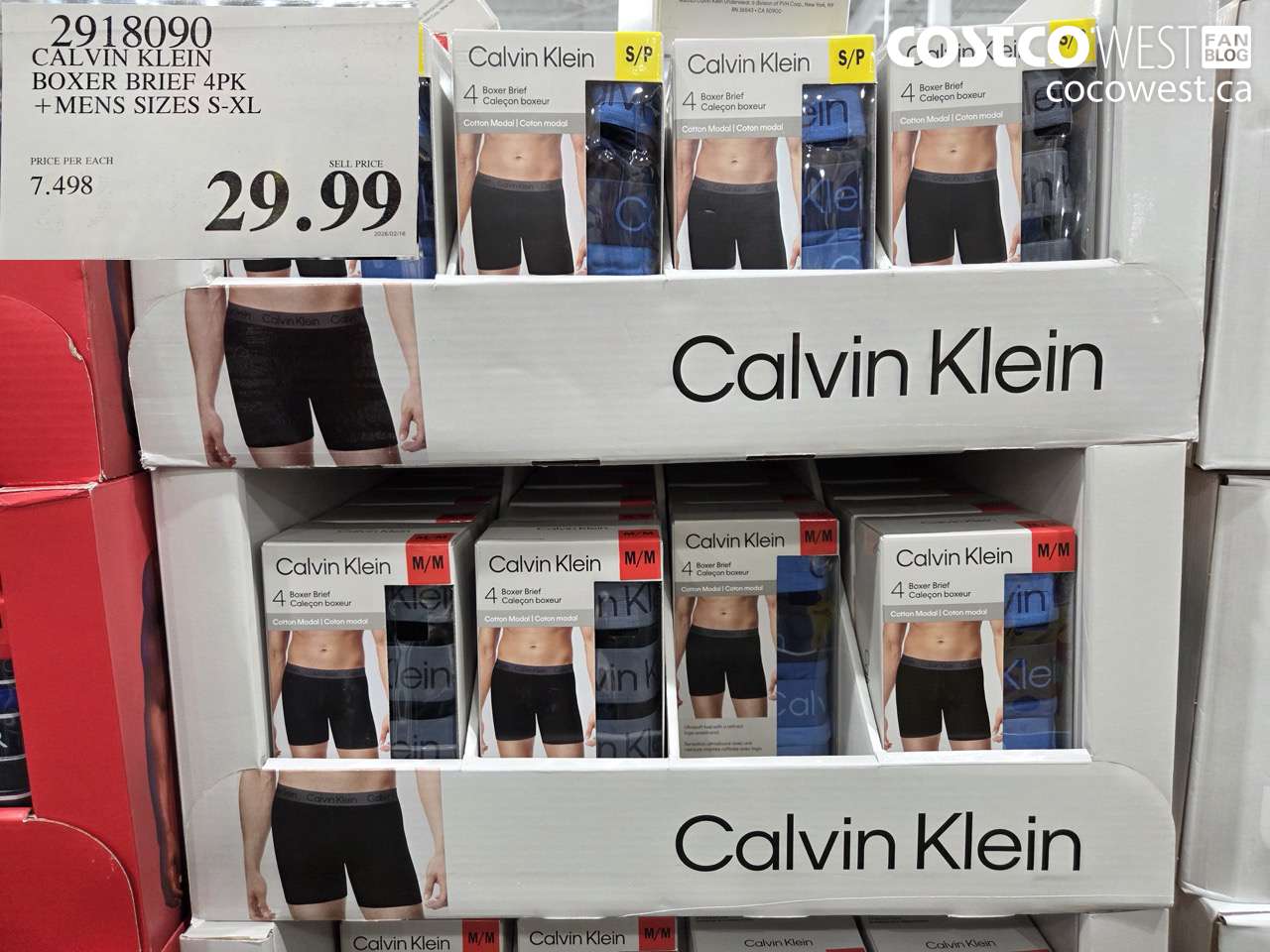 2918090 CALVIN KLEIN BOXER BRIEF 4PK +MENS SIZES S-XL $29.99