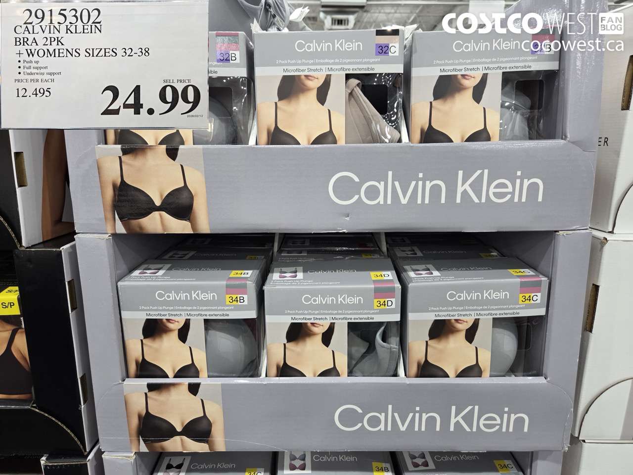 2915302 CALVIN KLEIN BRA 2PK WOMENS SIZES 32-38 $24.99