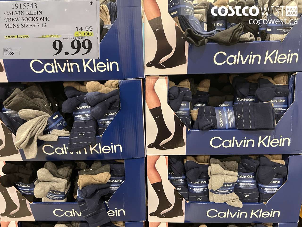 1915543 CALVIN KLEIN CREW SOCKS 6PK MENS SIZES 7-12 ($5.00 INSTANT SAVINGS EXPIRES ON 2026-03-22) $9.99