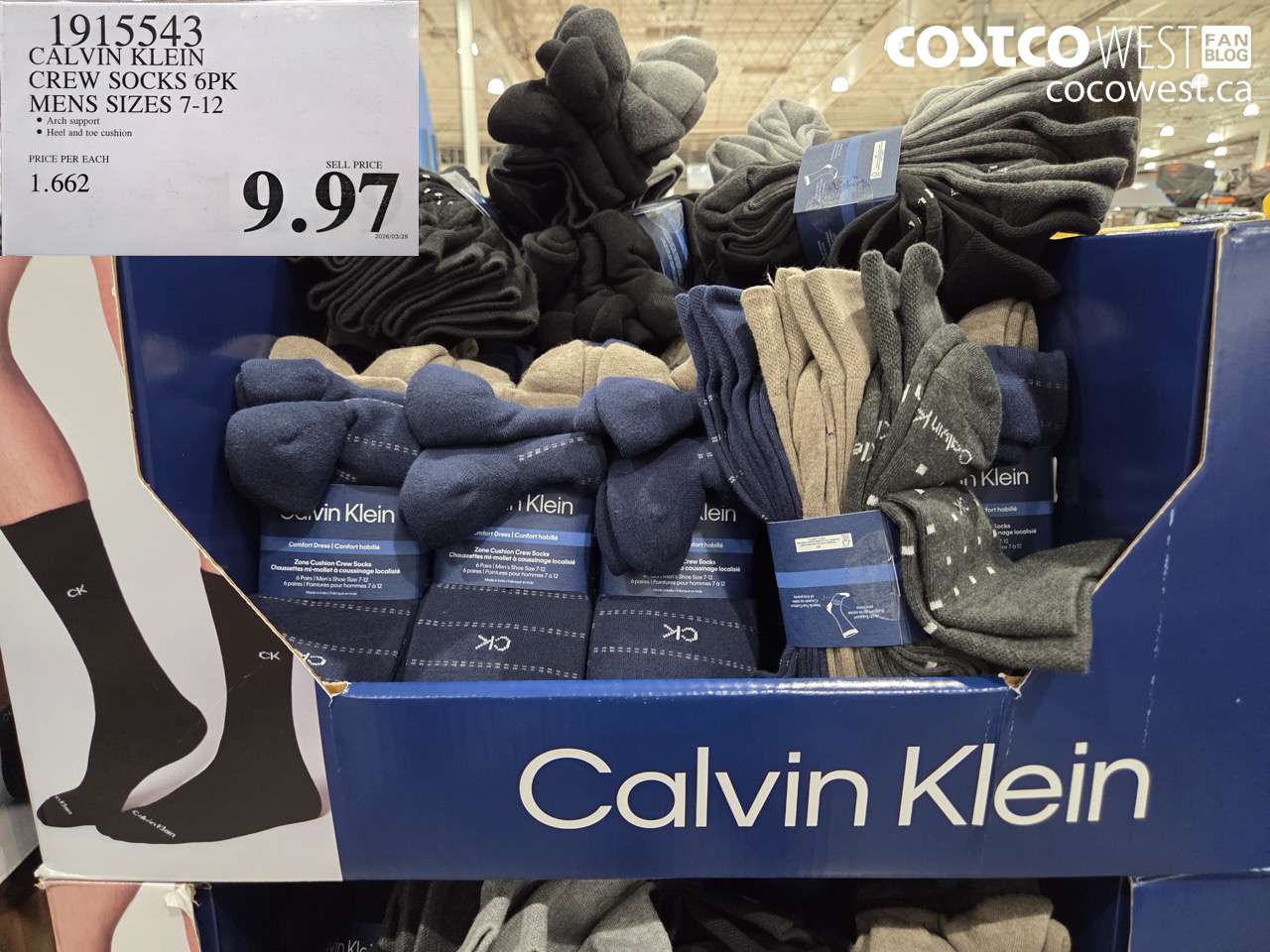 1915543 CALVIN KLEIN CREW SOCKS 6PK MENS SIZES 7-12 $9.97