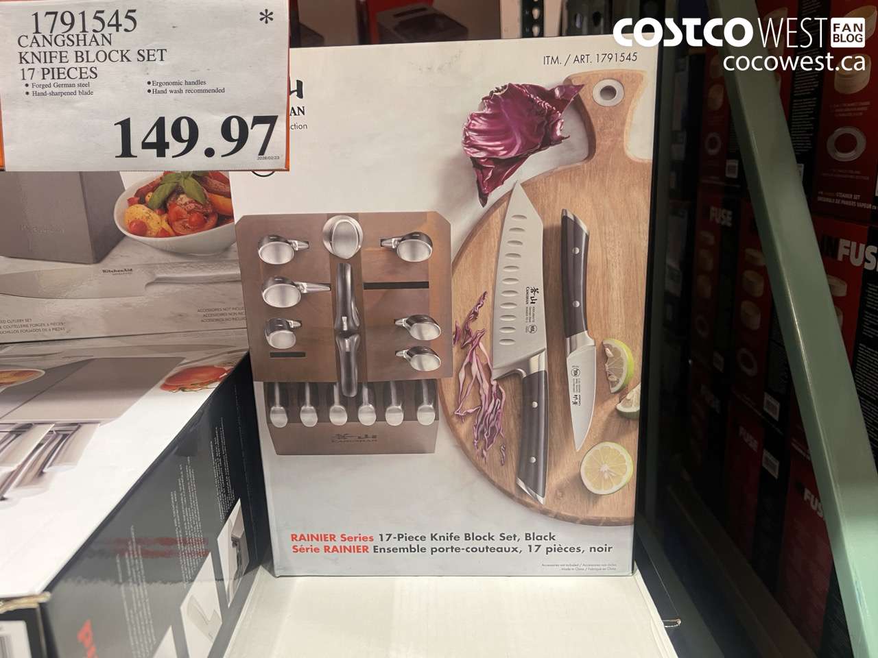 1791545 CANGSHAN KNIFE BLOCK SET 17 PIECES $149.97