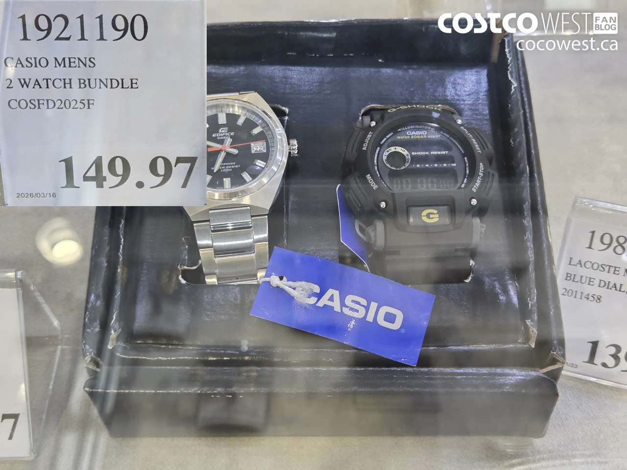 1921190 CASIO MENS 2 WATCH BUNDLE COSFD2025F $149.97