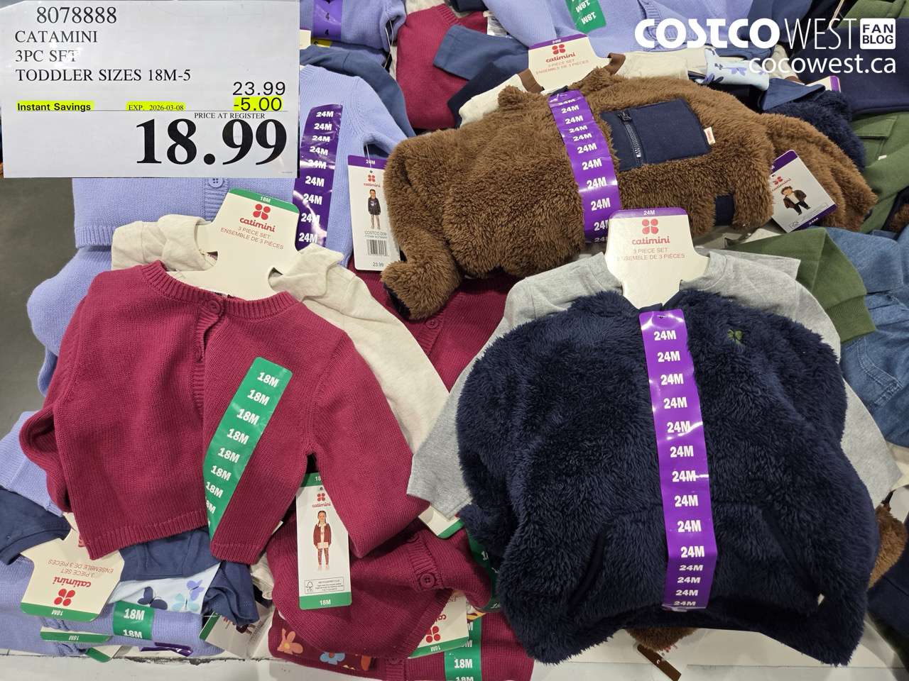 8078888 CATAMINI 3PC SET TODDLER SIZES 18M-5 ($5.00 INSTANT SAVINGS EXPIRES ON 2026-03-08) $18.99
