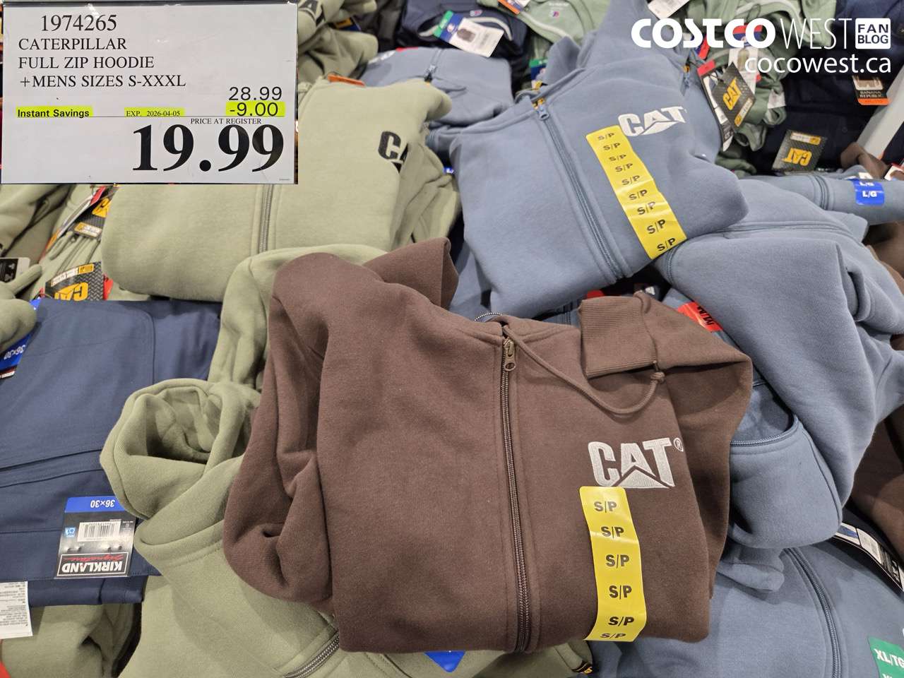 1974265 CATERPILLAR FULL ZIP HOODIE + MENS SIZES S-XXXL ($9.00 INSTANT SAVINGS EXPIRES ON 2026-04-05) $19.99