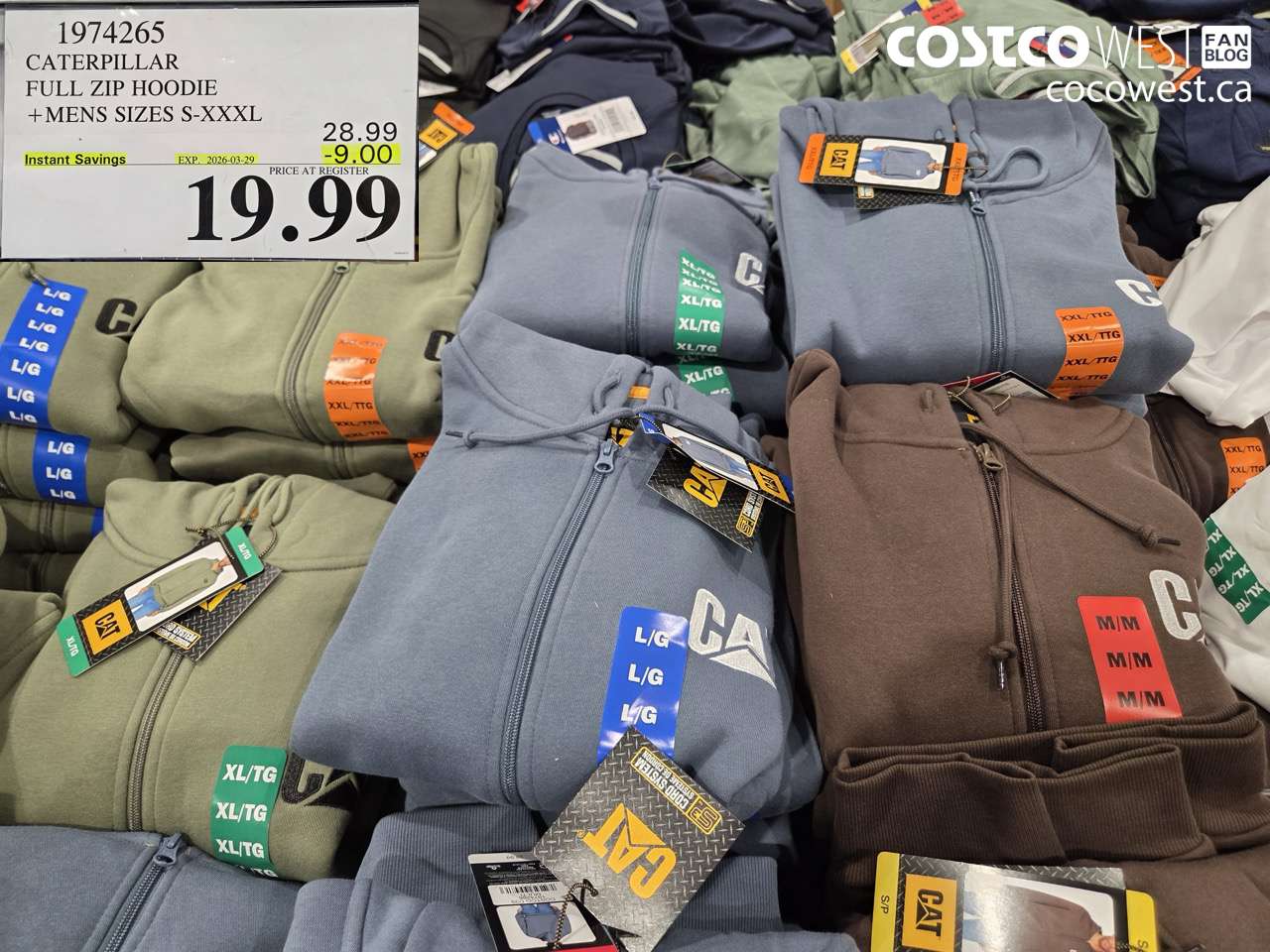 1974265 CATERPILLAR FULL ZIP HOODIE + MENS SIZES S-XXXL ($9.00 INSTANT SAVINGS EXPIRES ON 2026-03-29) $19.99