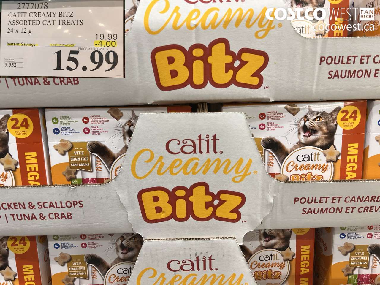 2777078 CATIT CREAMY BITZ ASSORTED CAT TREATS 24 X 12 G ($4.00 INSTANT SAVINGS EXPIRES ON 2026-03-29) $15.99