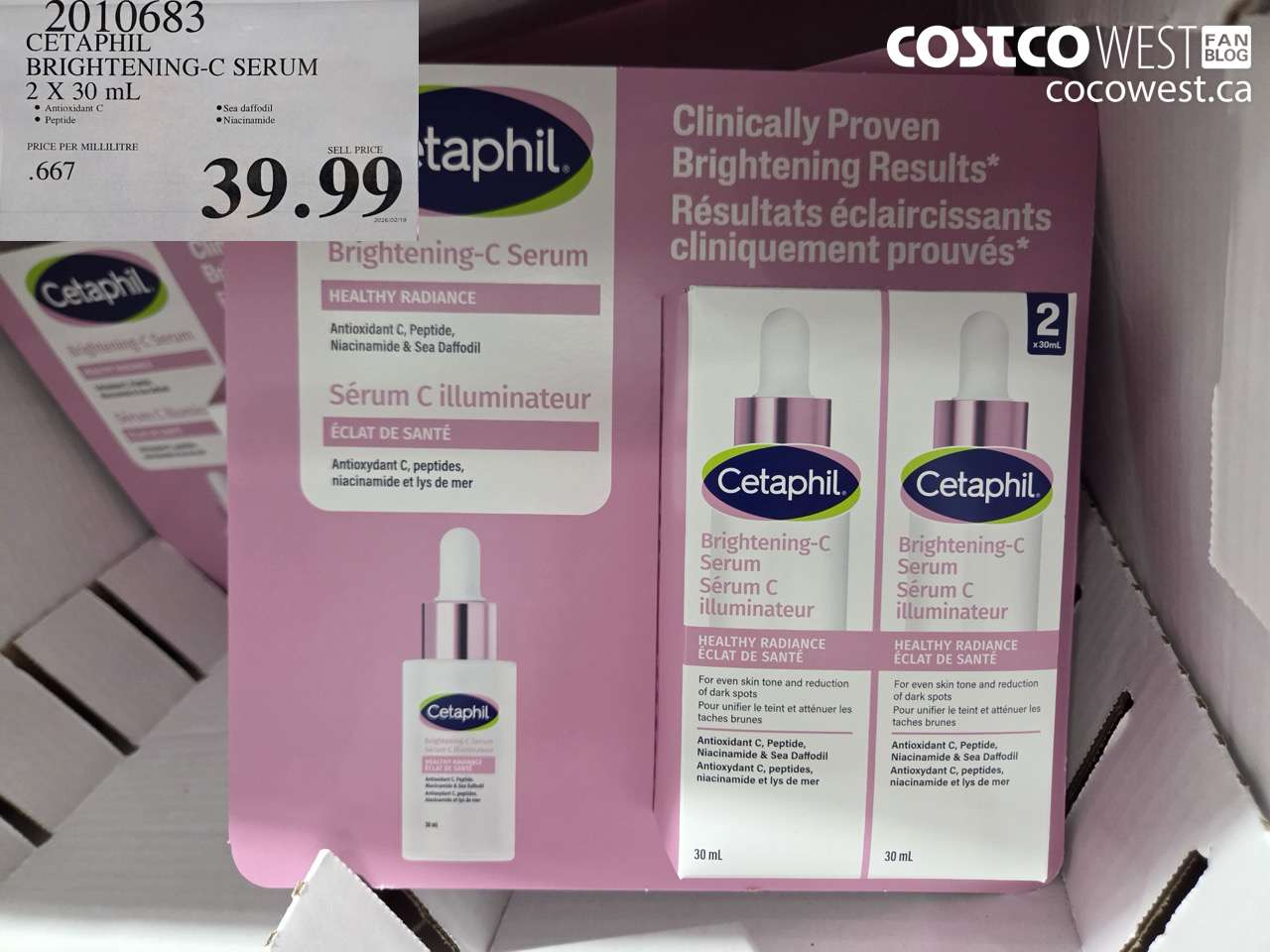 2010683 CETAPHIL BRIGHTENNING-C SERUM 2 X 30 ML $39.99