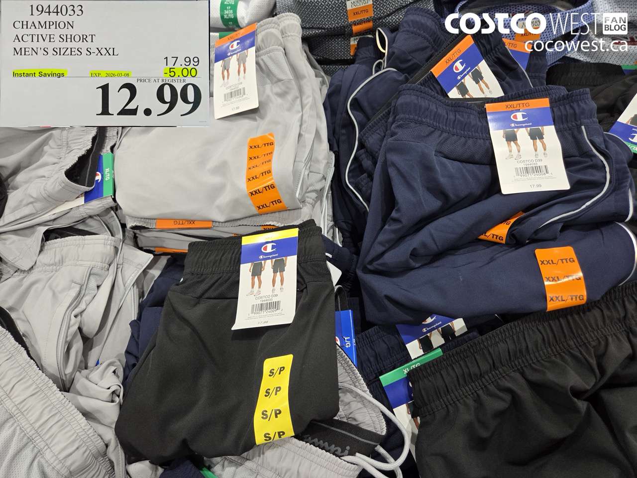 1944033 CHAMPION ACTIVE SHORT MEN'S SIZES S-XXL ($5.00 INSTANT SAVINGS EXPIRES ON 2026-03-08) $12.99