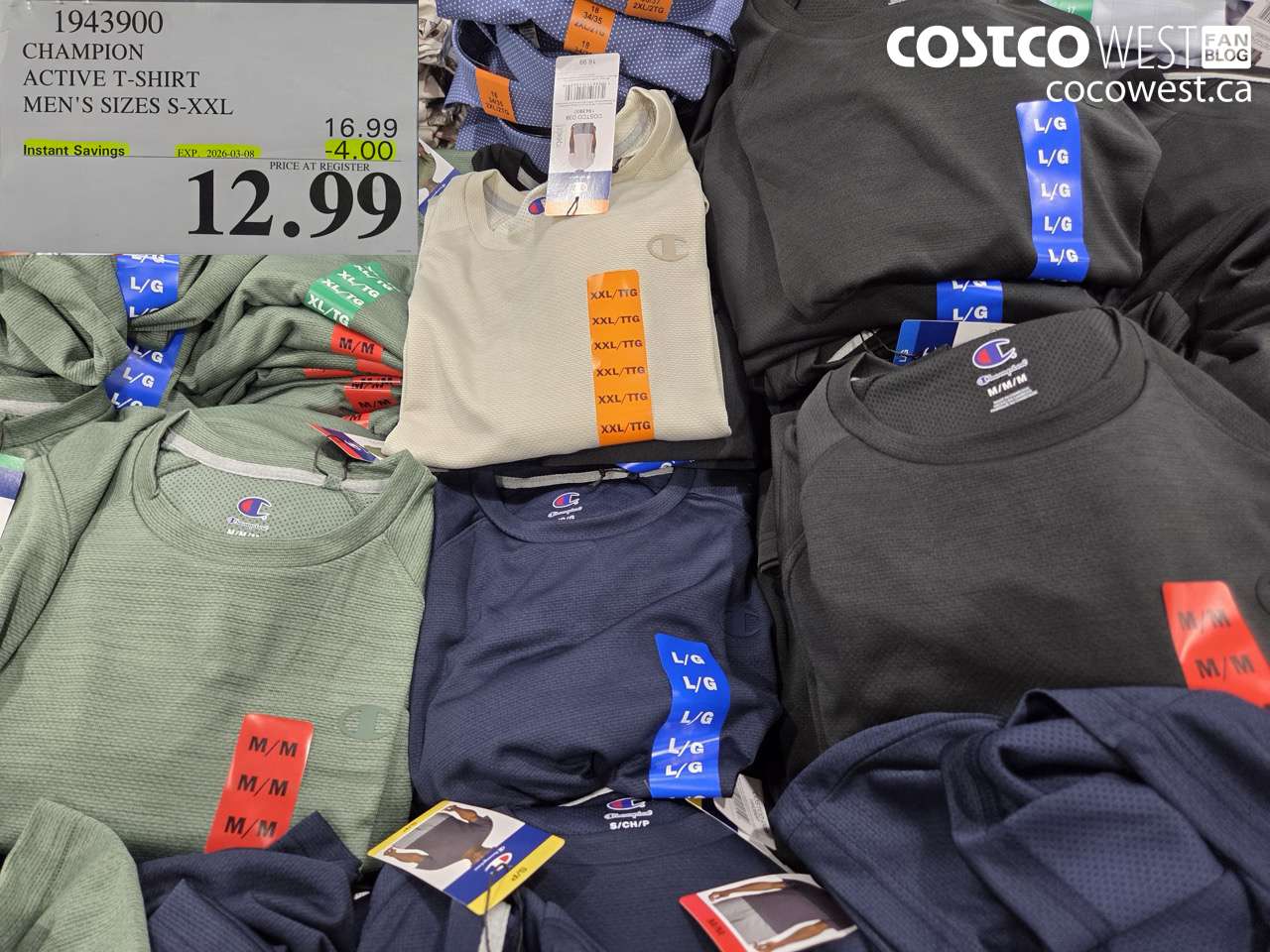 1943900 CHAMPION ACTIVE T-SHIRT MEN'S SIZES S-XXL ($4.00 INSTANT SAVINGS EXPIRES ON 2026-03-08) $12.99